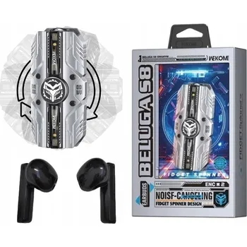 Sluchátka Bezdrátová sluchátka do uší Wekome Beluga S8 stříbrná