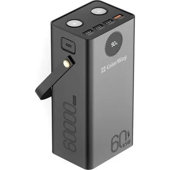 Powerbanka COLORWAY powerbanka/ 60 000mAh/ 4x USB QC3.0/ USB-C Power Delivery 65W/ LED/ Černá