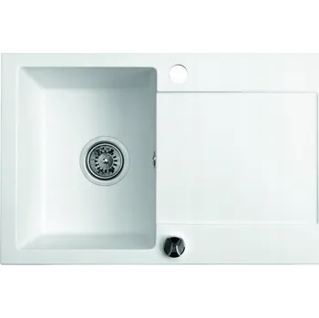 Granitový dřez Jednokomorový granitový dřez Brenor Cordeo 67, bílý