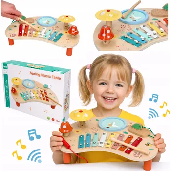 Hudební nástroj pro děti DŘEVĚNÝ HUDEBNÍ STOLEK JARO HRAČKA HUDEBNÍ NÁSTROJE PRO DĚTI 1+
