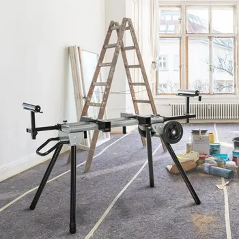 stojan na pilu Skládací stůl pro pokosové pily | černý+stříbrný