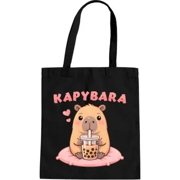 Žertovný předmět kapybara - bubble tea - taška s potiskem- Tričkový.cz