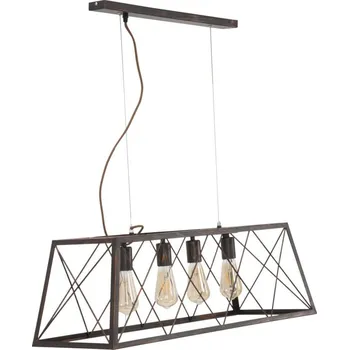 Závěsné svítidlo Mauro Ferretti Wariano 4 svítidla, 78x30x26,5 cm, černá/měděná