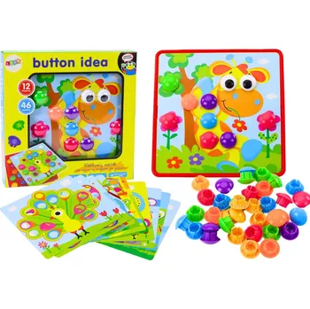 Puzzle Dětské Puzzle s Barevnými Tlačítky - 12 Vzorů