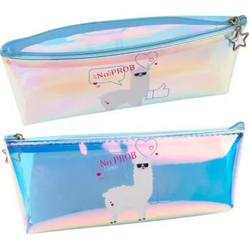 Penál Dětský školní penál holografický s lamou modrý 21x6cm