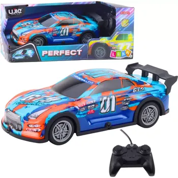 RC model auta RC závodní auto se svítící karoserií, oranžovo‑tyrkysové