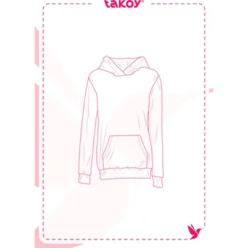 Elektronický střih / PDF dámská mikina s kapucí klokanka-2XS,XS,S