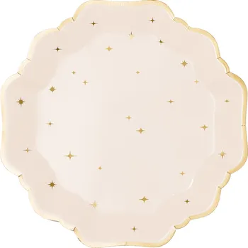 Talíř Talíře béžové s hvězdičkami 6 ks