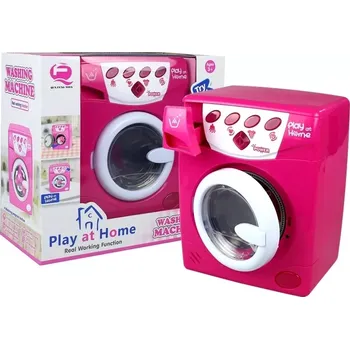 Dětská kuchyňka dětská pračka na baterie s efekty, růžová