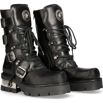 Pánská zimní obuv boty kožené unisex - ITALI Y NOMADA NEGRO - NEW ROCK - M.373-S1 - 38