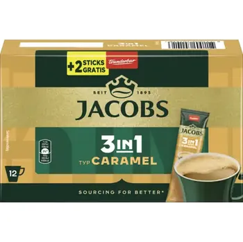 Káva Jacobs instantní káva 3v1 s příchutí karamelu 12 ks 134,4 g