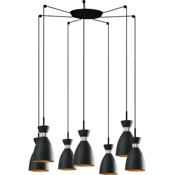 Svítidlo FARO RETRO 7L závěsné svítidlo, černá a měď