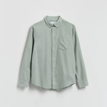 Reserved - Košile slim fit s vysokým podílem bavlny - bledá zelená - 698IE-07X - 698IE-07X-XXL