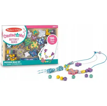 Dětské navlékací korálky SADA NA VÝROBU BIŽUTERIE KORÁLKY MOTÝLCI 120 DÍLKŮ SADA KORÁLKŮ