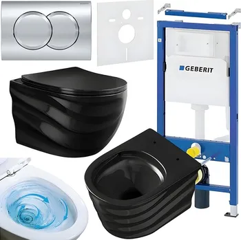 Klozet BPS-koupelny Podomítkový modul Geberit DuoFix s WC mísou SL-BL-RIM-03 + ovládací tlačítko Delta 01 chrom