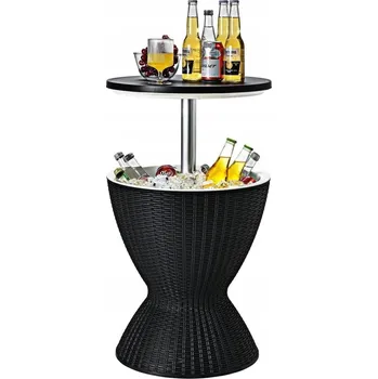 Jídelní stůl Barový stůl s nádobou na led kulatý černý