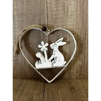 Vánoce Srdce závěs se zajícem