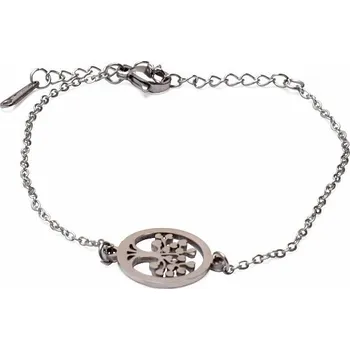 Drahý kámen Náramek Strom života nerezová ocel 21,5 cm obvod cca 16 až 21,5 cm