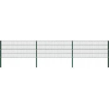 Plot Zahradní plotový panel se železnými sloupky 522 x 80 cm, zelený
