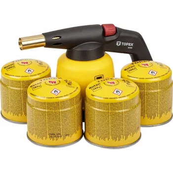 Plynová kartuše Plynová pájecí lampa Topex na kartuše 190 g se 4 kartušemi