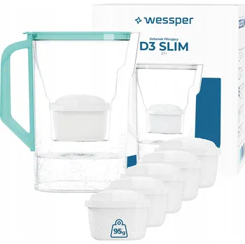 Filtrační konvice Filtrační konvice Wessper D3 SLIM 2,7 l mátová + 6x filtr