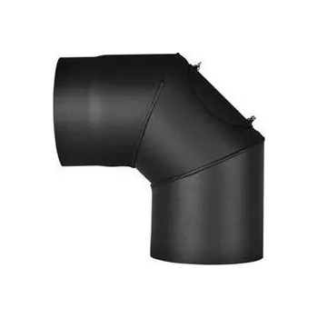 Kouřovod Kovo Kraus Koleno s čistícím otvorem 90° 150mm černé