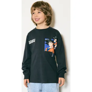 Chlapecké tričko Reserved - Longsleeve tričko Dragon Ball Z - tmavě šedá - 013HS-90X - 013HS-90X-152