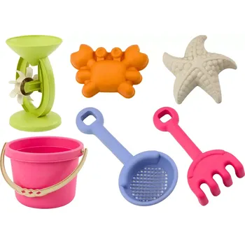 Hra na zahradu Pastelová sada hraček do písku s kbelíkem, mlýnkem, sítkem a formičkami