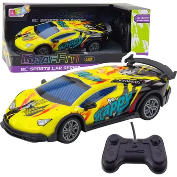 RC model auta Závodní Auto na Dálkové Ovládání s LED Světly Žluté 1:22
