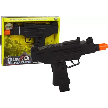 Dětská zbraň LEAN Toys Pistole černá Pro Děti Vibrace Zvuk