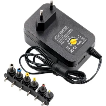Univerzální AC / DC adaptér 3 / 4,5 / 5 / 6 / 7,5 / 9 / 12V - 2,5A (max. 30W) + USB-A - 6 koncovek