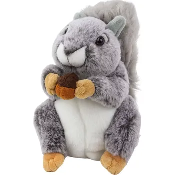 Hračka Plyšová veverka s oříškem, šedá 22 cm