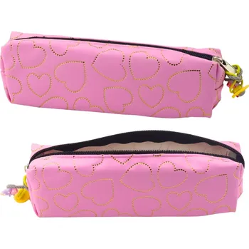 Penál Růžový penál se zlatými srdci