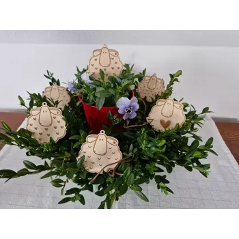 Velikonoční dekorace Velikonoční Ovečky s gravírem sada 10 ks (Velikonoční Ovečky s gravírem)