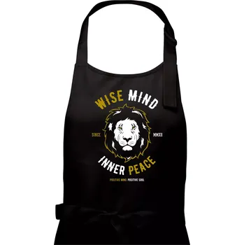 Kuchyňská zástěra Lion wise - Pánská zástěra na vaření - Univerzální velikost ( Černá )