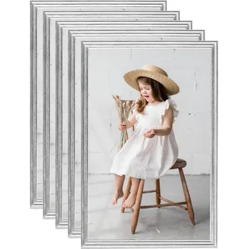 Bytová dekorace vidaXL Marketos Fotorámečky koláž 5 ks na stěnu stříbrné 70x90 cm MDF
