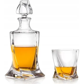 Sklenice Bohemia Quadro sada na whisky 7 ks karafa + sklenice sklo