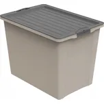 Krabička na kolečkách s víkem, odstíny hnědé a béžové