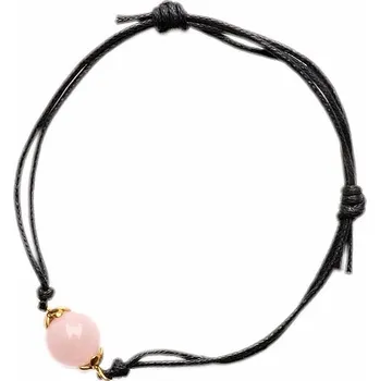 Náramek Módní náramek šňůrka s korálkem růženínu obvod cca 16 až 24 cm