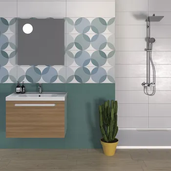 Obklad Naif cerchi light - obkládačka rektifikovaná 25x75 modrá INAD01RV