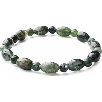 Náramek Achát mechový náramek z více druhů korálků obvod cca 16 až 22 cm