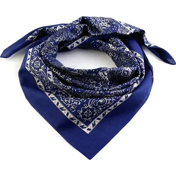 Šátek Bavlněný šátek kašmírový vzor 70x70 cm, střední, 1 modrá berlínská