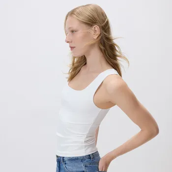 Dámské tričko Reserved - Hladký top - bílá - 241HT-00X - 241HT-00X-M