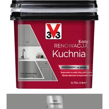 Barva na dřevo V33 Barva renovace kuchyně a nábytku 0,75 L nerezová ocel metalická