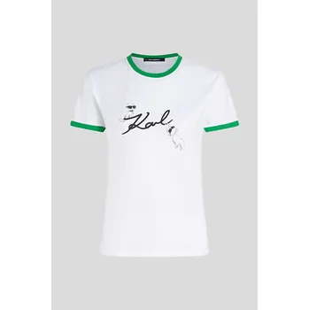 TRIČKO KARL LAGERFELD IKON SIGNATURE CHOUPETTE TEE WHITE