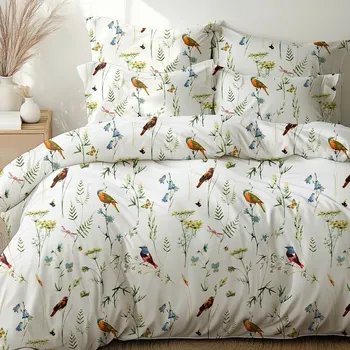 Povlečení Stanex Krepové povlečení Příroda, 140 x 220 cm, 70 x 90 cm, mix barev