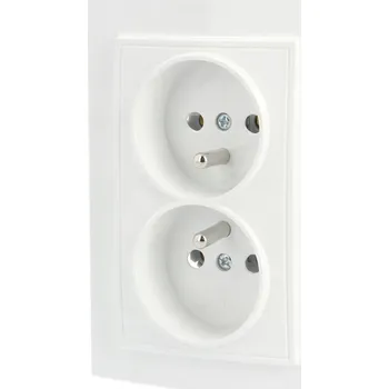 Elektrická zásuvka Elektrická zásuvka dvojitá Adelid bílá bez uzemnění