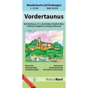 NaturNavi Wanderkarte mit Radwegen Vordertaunus