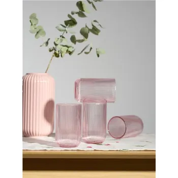 Sklenice Sinsay - Rýhované sklenice 4 ks - růžová - 298ES-39X - 298ES-39X-ONE