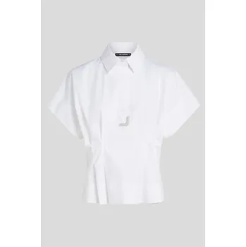 KOŠILE KARL LAGERFELD METAL DETAIL POPLIN SHIRT WHITE